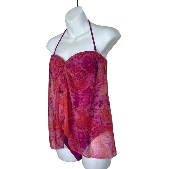 Lauren Ralph Lauren Calypso Flyaway One Piece Floral Swimsuit Size 8 - Picture 4 of 8